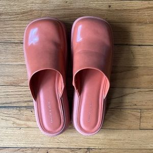 Charles and Keith Orange Clogs Women’s Size 11